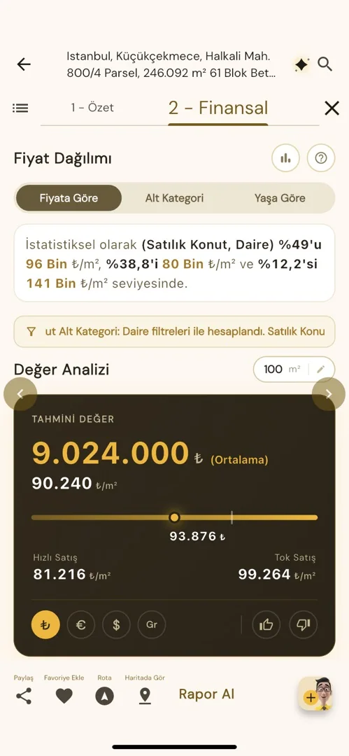 Gayrimenkul değer analizi · Mobil